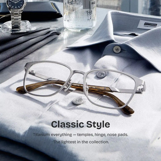 Aubrey Silver Rectangle Glasses