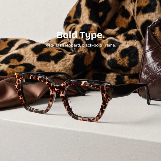Sequoia Leopard print Rectangle Glasses