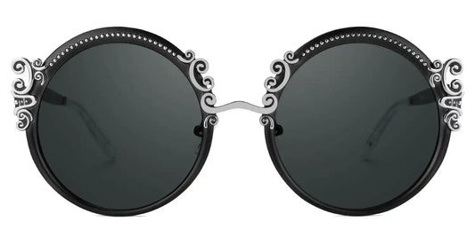 Nelida Black Round Sunglasses