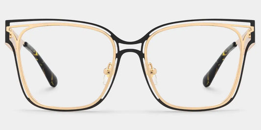 Dacarine Black Gold Square Glasses