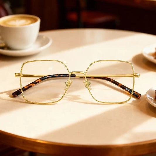 Abigail Gold Square Glasses