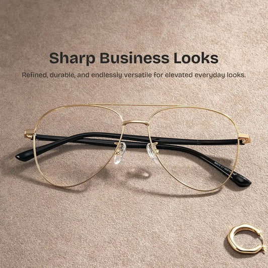 Paige Gold Aviator Glasses