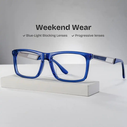 Morgan Blue Rectangle Glasses
