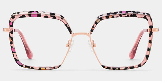 Cordaro Pink Leopard Square Glasses
