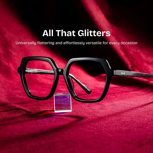Devon Black Geometric Glasses