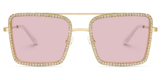 Diva Gold Square Sunglasses