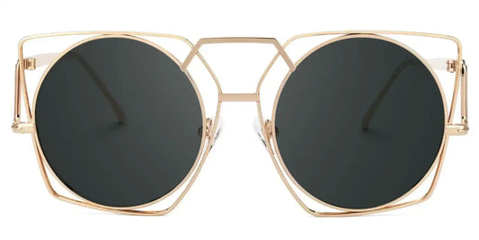 Ybarra Gold Geometric Sunglasses