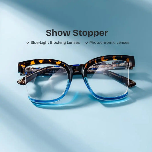 Cadogan Blue Tortoise Square Glasses