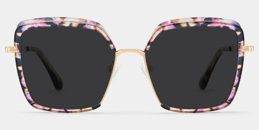 Cordaro Purple-Floral Square Sunglasses