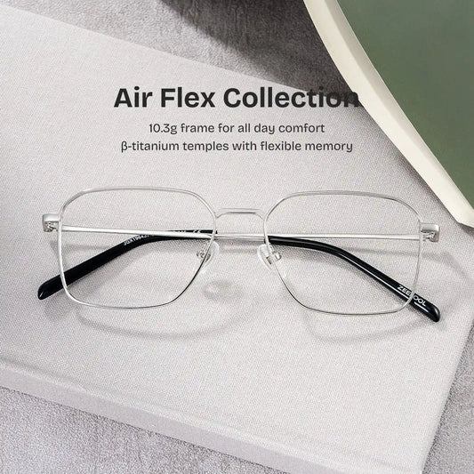 Leah Silver Rectangle Glasses