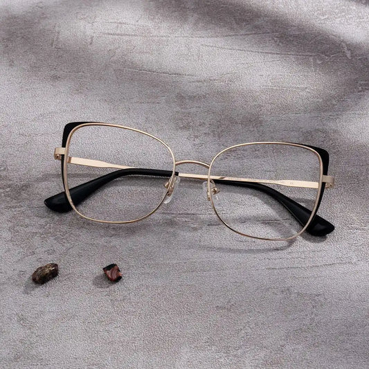 Tessa Black Gold Cat eye Glasses