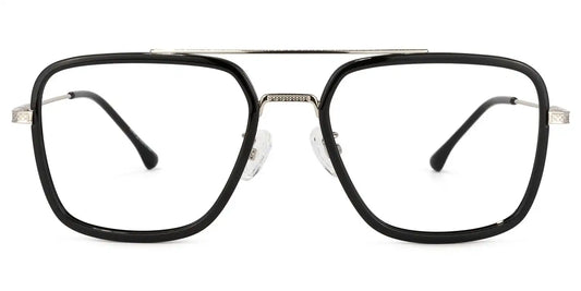 Nayeli Black-Silver Aviator Glasses
