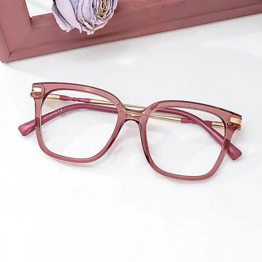 Jacqui Pink Rectangle Glasses