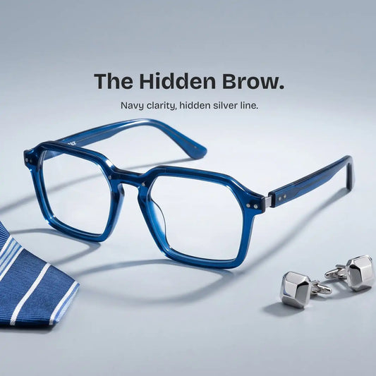 Brendan Blue Geometric Glasses