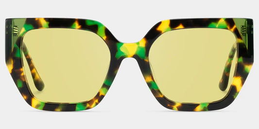 Viva Green Tortoise Square Sunglasses