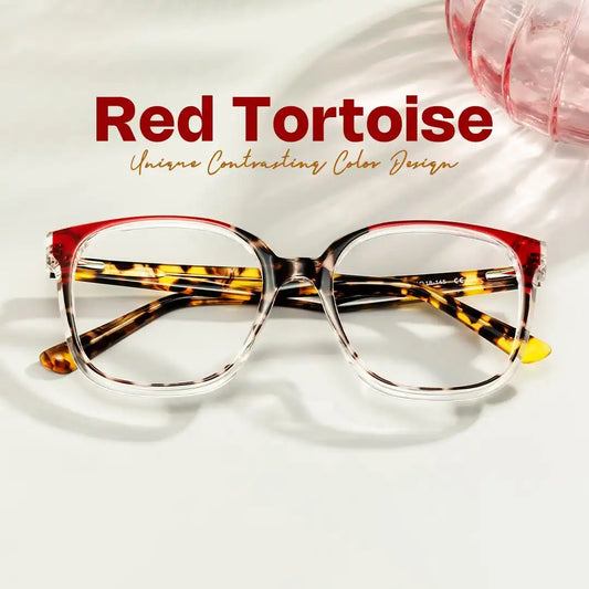 Siner Red Tortoise Square Glasses