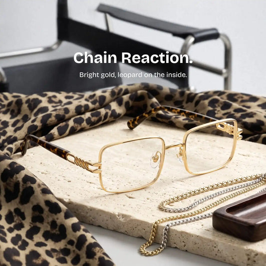 Olivia Gold Rectangle Glasses