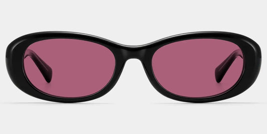 Catherine Black Oval Sunglasses
