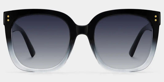 Ebony Black Clear Square Sunglasses