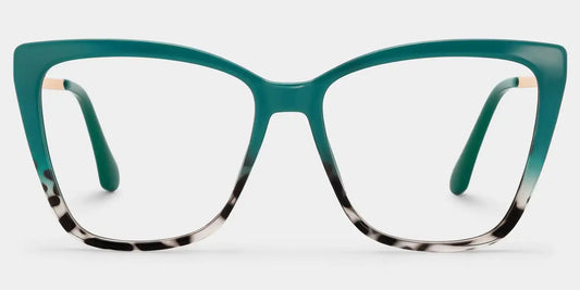 Awilda Green Rectangle Glasses