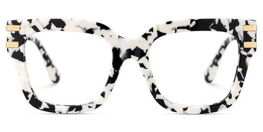 Lidia Cow Print Square Glasses