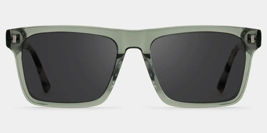 Henry Gray Green Rectangle Sunglasses