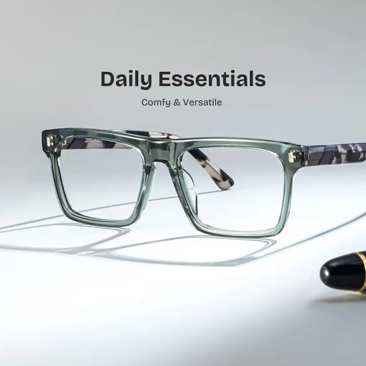 Henry Gray Green Rectangle Glasses