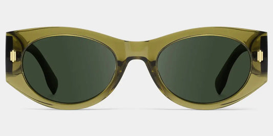 Reina Green Geometric Sunglasses