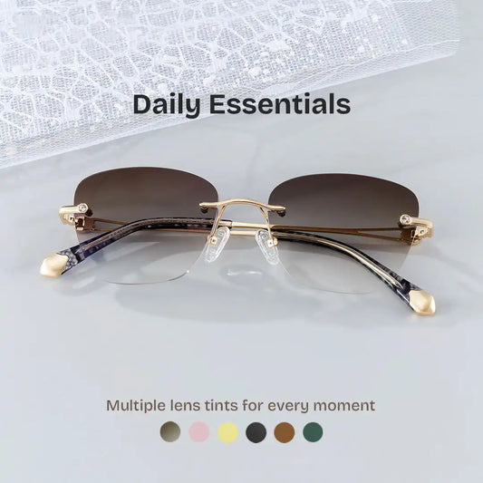 Seth Gold Rectangle Glasses