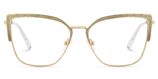 Javier Gold Rectangle Glasses