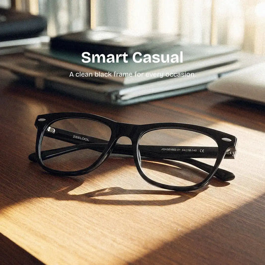 Atlas Black Rectangle Glasses