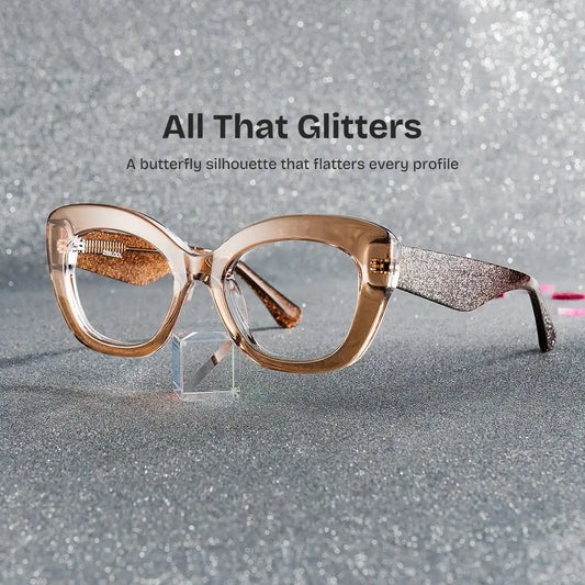 Mireille Brown Butterfly Glasses