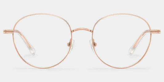 Celena Rose-Gold Round Glasses