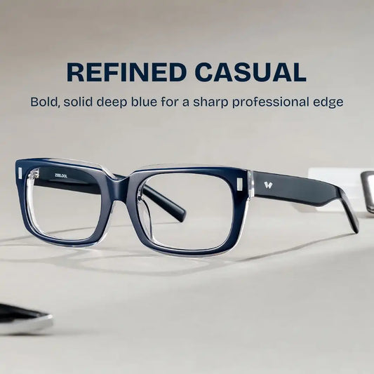 Fayssel Blue Rectangle Glasses