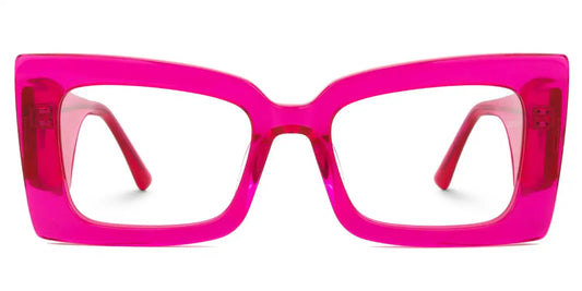 Mitia Neon-Pink Rectangle Glasses