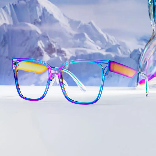 Dacarine Iridescent Square Glasses