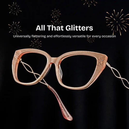 Alma Beige Butterfly Glasses