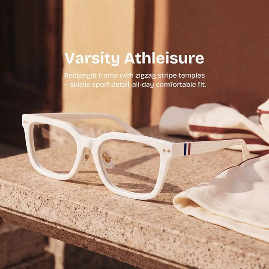 Remy White Rectangle Glasses