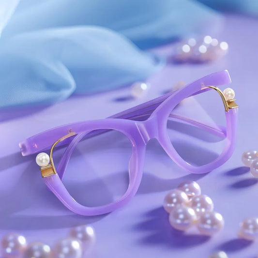 Pearl Purple Cat eye Glasses