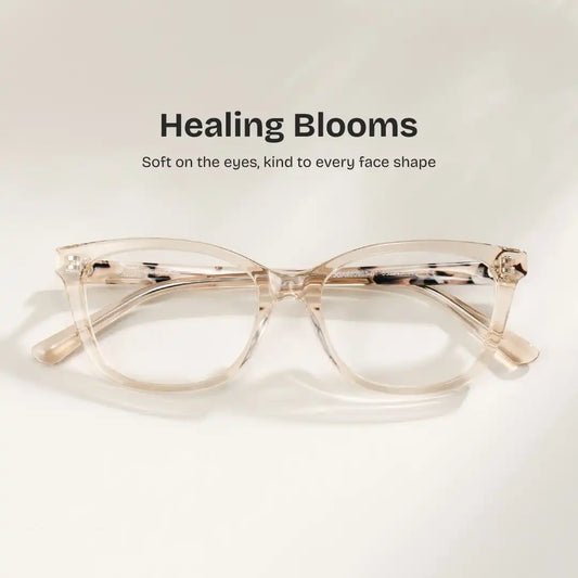 Cassia Beige Rectangle Glasses