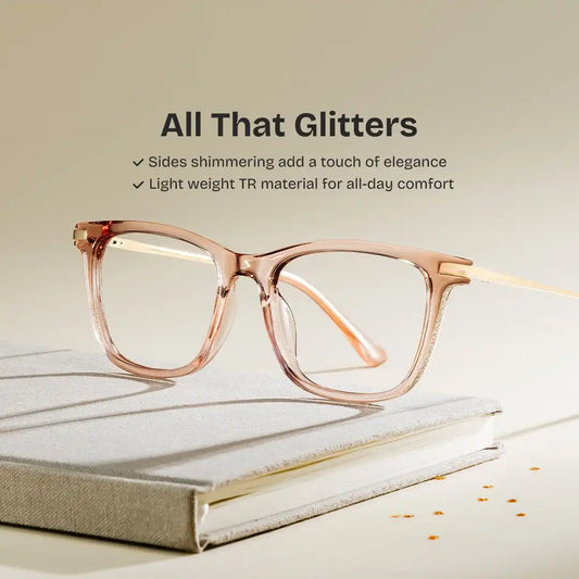 Selena Beige Rectangle Glasses