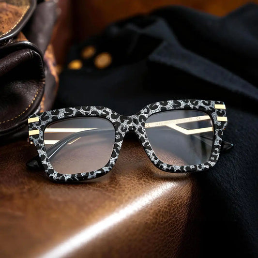 Lidia Gray Leopard Square Glasses