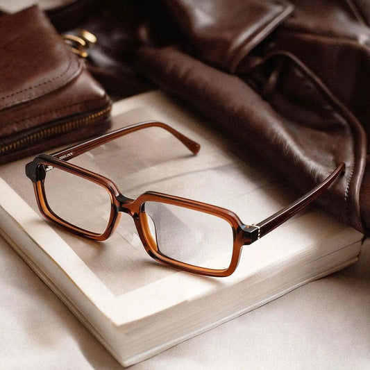 Danielle Brown Rectangle Glasses