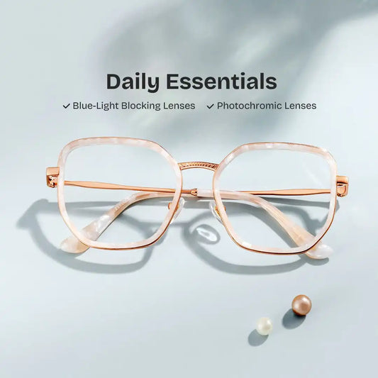 Levi Pearl White Geometric Glasses