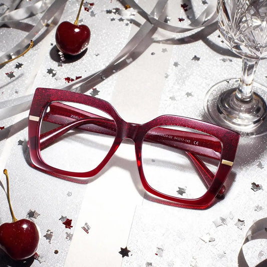 Mavis Red Square Glasses