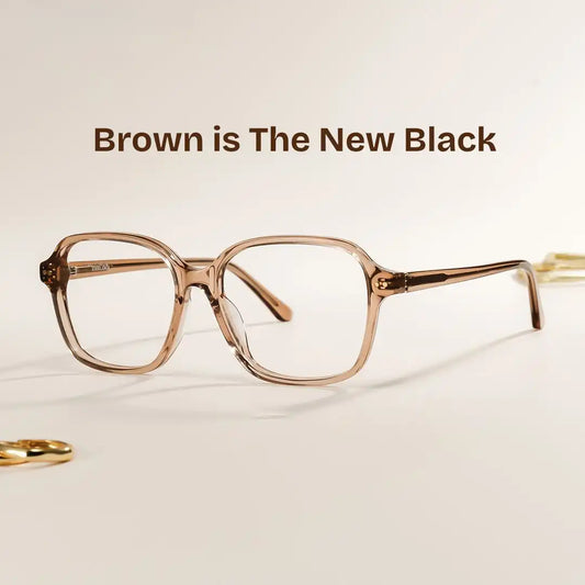 Clementine Light Brown Square Glasses