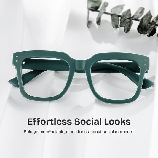 Liizbeett Green Square Glasses