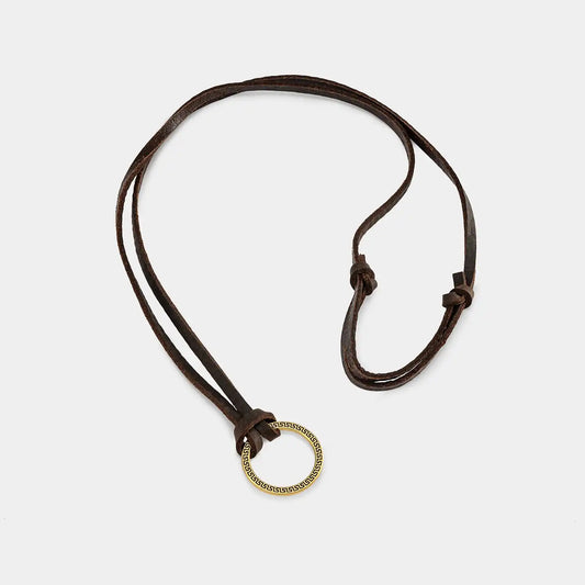 Adjustable Eyeglasses Leather Strap Alloy Ring
