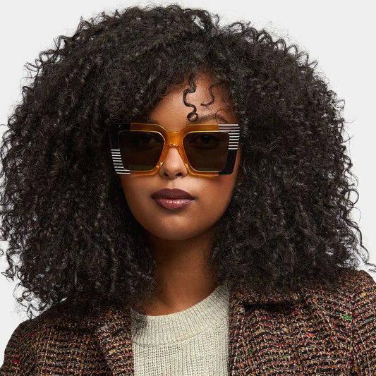 Shamika Yellow Rectangle Sunglasses