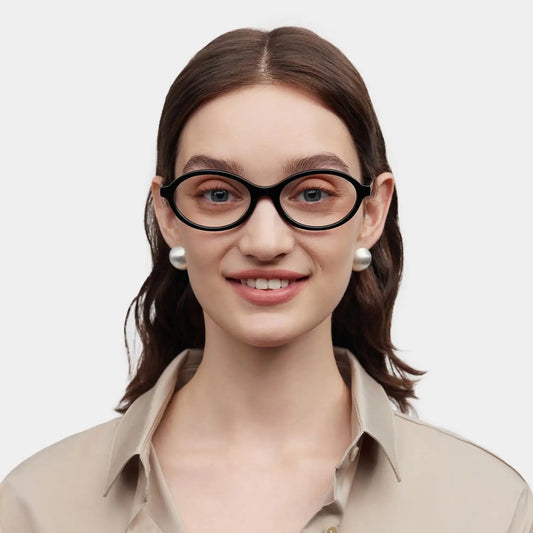 Everly Black Oval Glasses